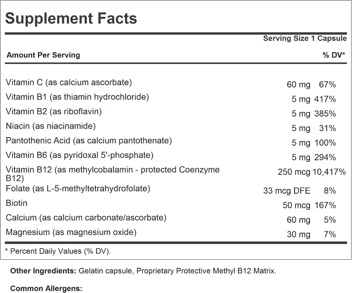ANDREW LESSMAN Vitamin B12 250 - Absorption-Protected Methylcobalamin, 360 Capsules - görsel 2