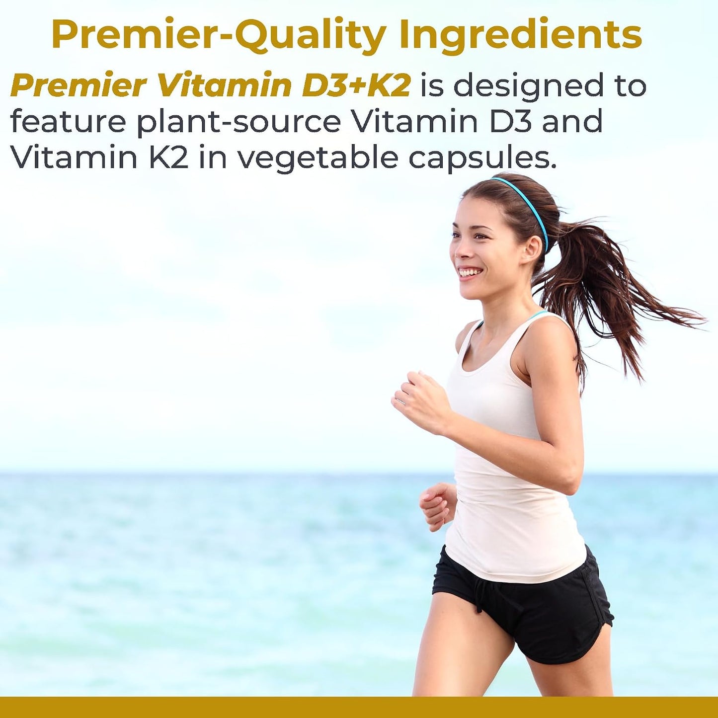 Premier Research Labs Vitamin D3 + K2 Supplement, 5000 IU, 30 Capsules - görsel 3