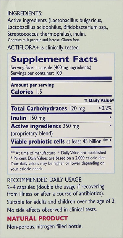 Kendy, Actiflora+, Potent Natural Biostimulator, 100 Vegetable Capsules