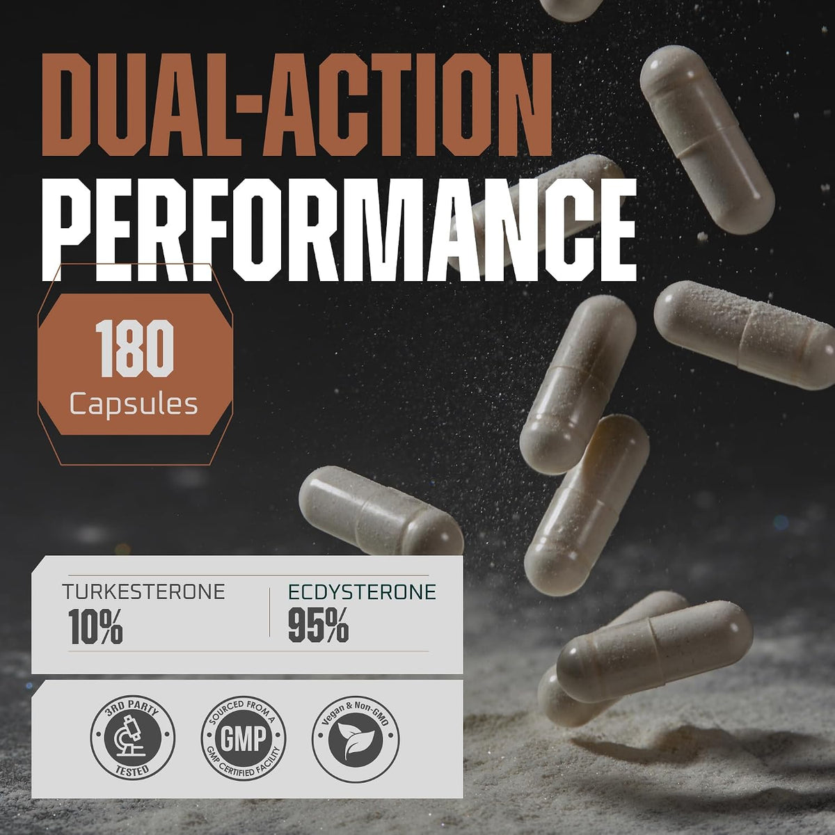 Turkesterone & Ecdysterone – Natural Testosterone Support Supplement, 2-in-1 High Potency, 180 Capsules - görsel 6