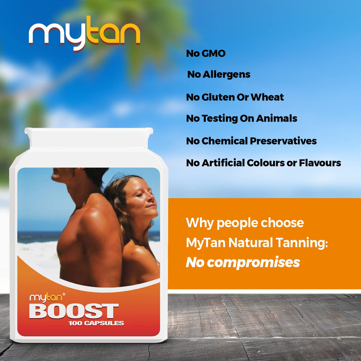 MyTan Boost Tan Pills - Sun Tan Accelerator - 100 Capsules - görsel 4