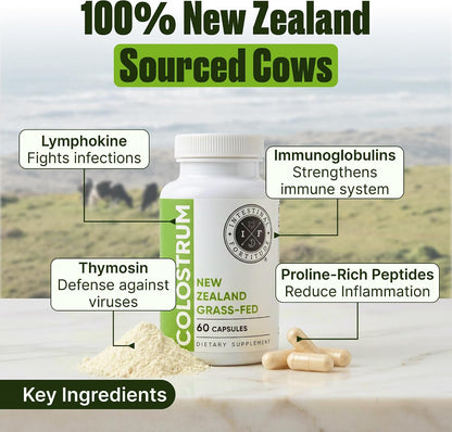 Intestinal Fortitude Grass-Fed New Zealand Colostrum Capsules - 500mg, 60 Capsules
