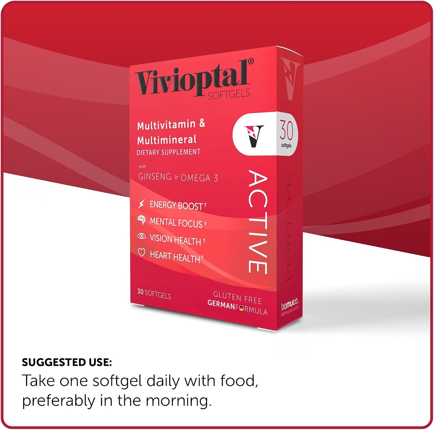 Vivioptal Active Multivitamin & Multimineral with Ginseng and Omega-3, 30 Softgels - görsel 4