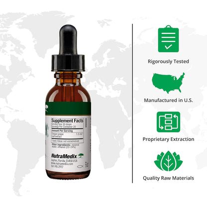 NutraMedix Barberry Liquid Extract - Oregon Grape Root Food Supplement for Immune & Digestive Support, 30 ml