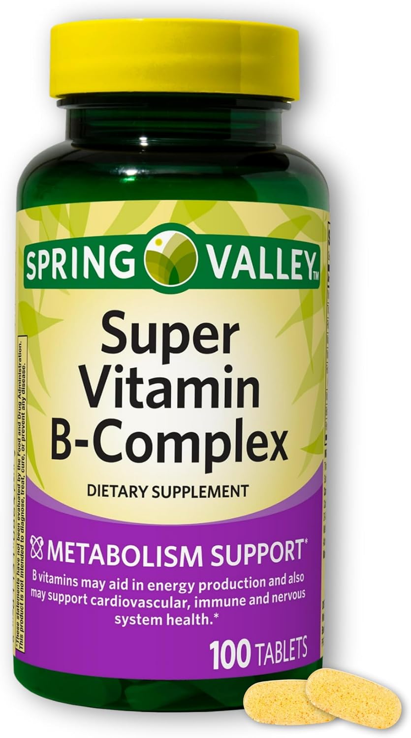Super Vitamin B Complex - Tablets with B6, B12, C, Thiamine, Biotin, Folate, Pantothenic Acid, Riboflavin (100 Count) - görsel 7
