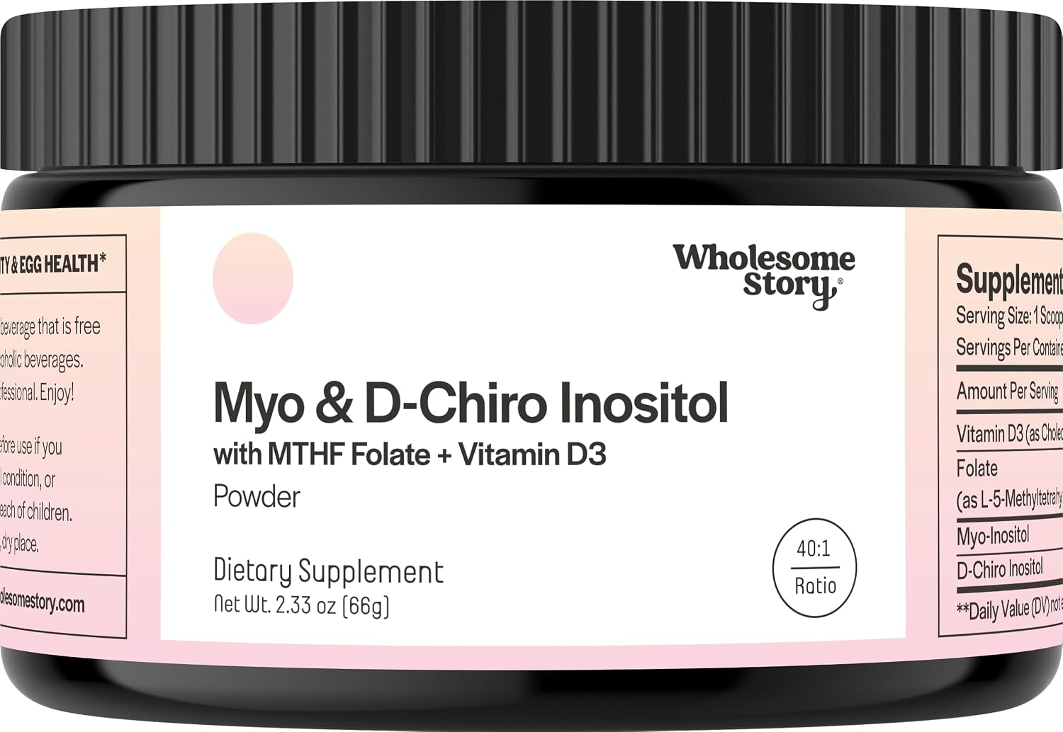 Inositol Powder with MTHF Folate and Vitamin D3 | Myo-Inositol & D-Chiro Inositol for Hormonal Support | 30 Servings - görsel 1