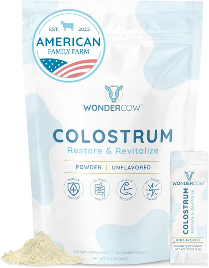 WONDERCOW Colostrum Supplement Powder for Gut Health, Immune Support and Wellness