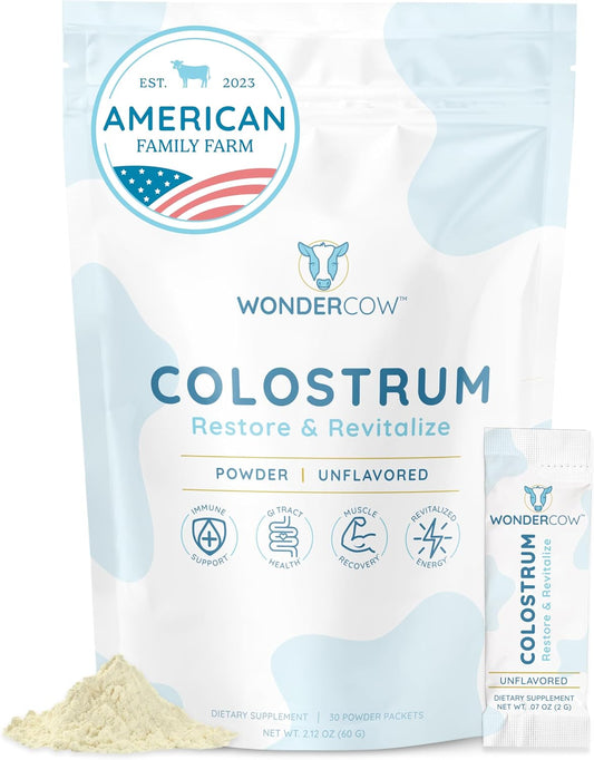 WONDERCOW Colostrum Supplement Powder for Gut Health, Immune Support and Wellness