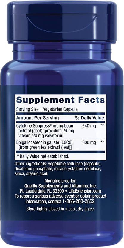 Life Extension Cytokine Suppress with EGCG, 30 Capsules