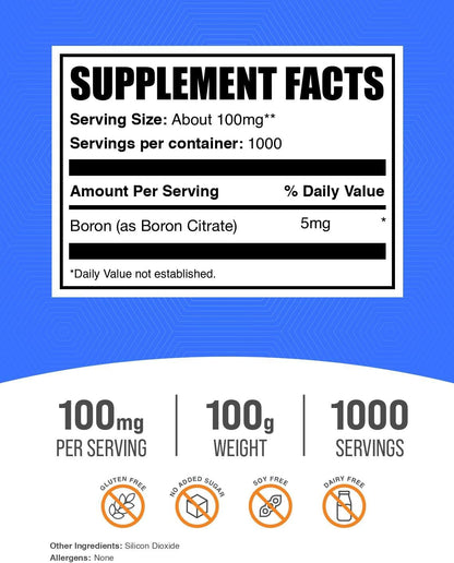 BulkSupplements Boron Citrate Powder – 100 g
