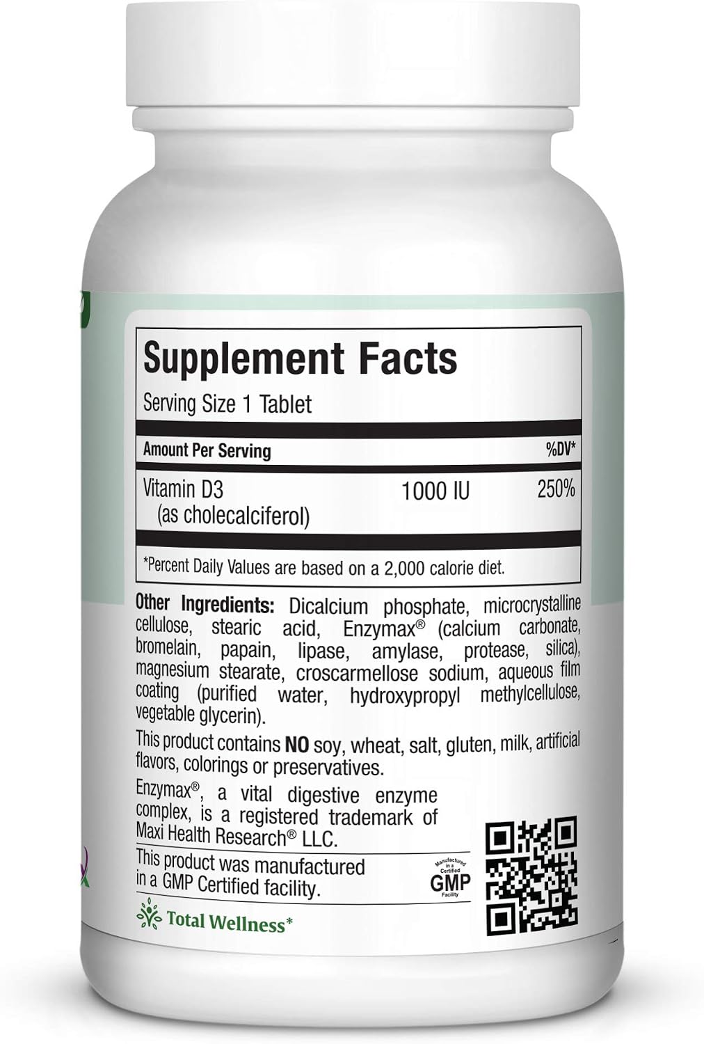 Maxi-Health Vitamin D3 1000 IU - for Healthy Muscle Function, Bone Health and Immune Support – 360 Tablets – Kosher Supplement - görsel 2