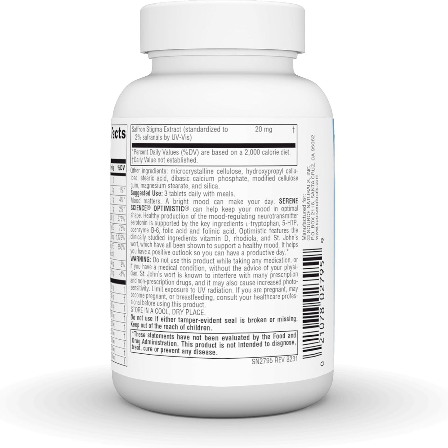 Source Naturals Serene Science Optimistic Saffron Complex - 60 Tablets - görsel 3