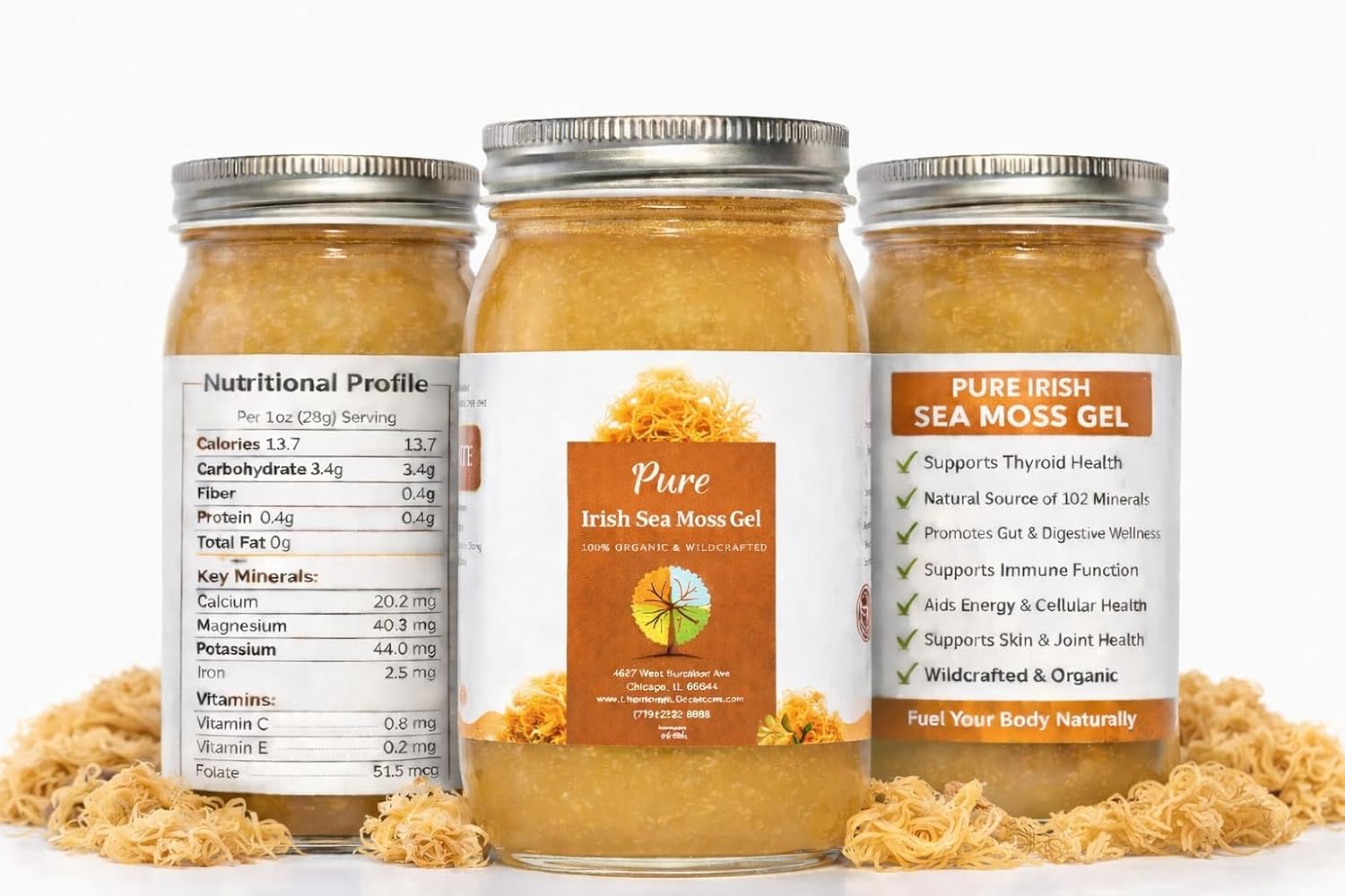 Organic Golden Sea Moss Gel – Daily Multivitamin – 454g - görsel 1