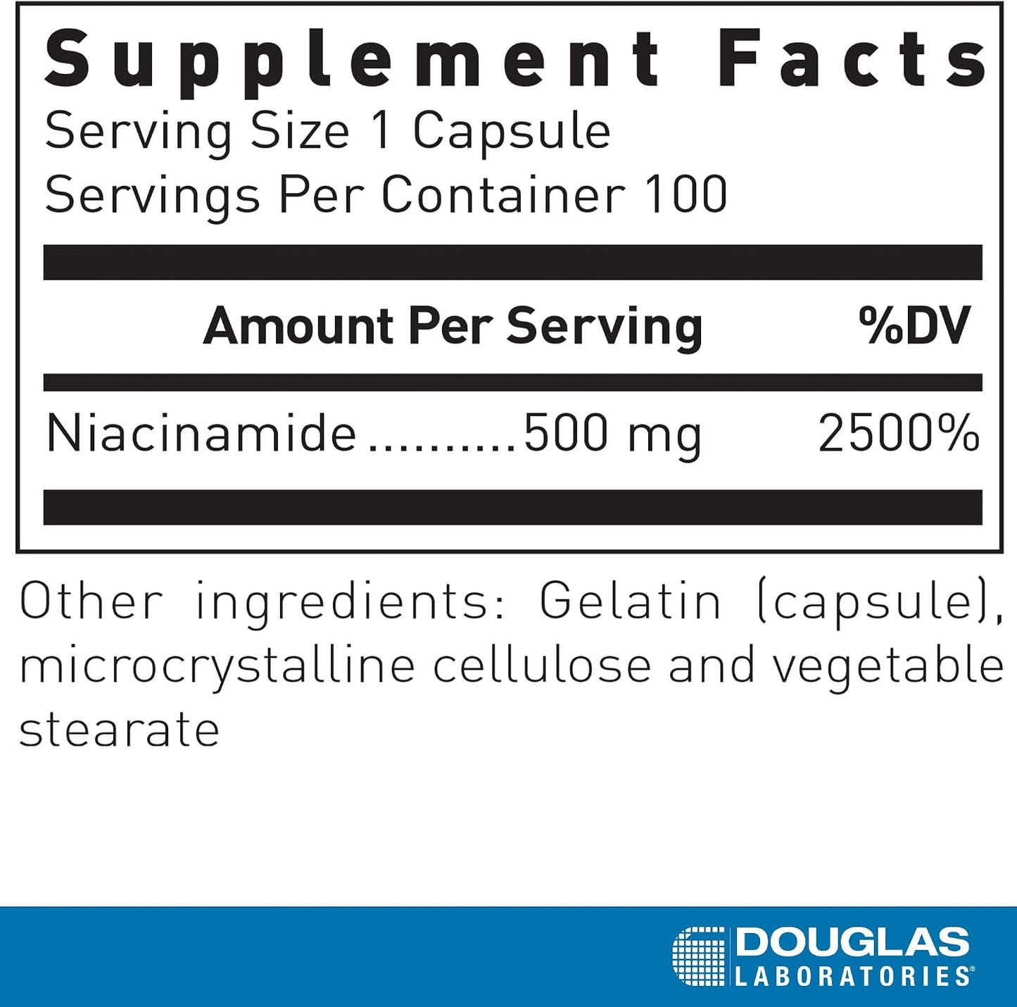 Douglas Laboratories Niacinamide – Vitamin B3 Supplement for Energy and Skin Health (100 Capsules) - görsel 2