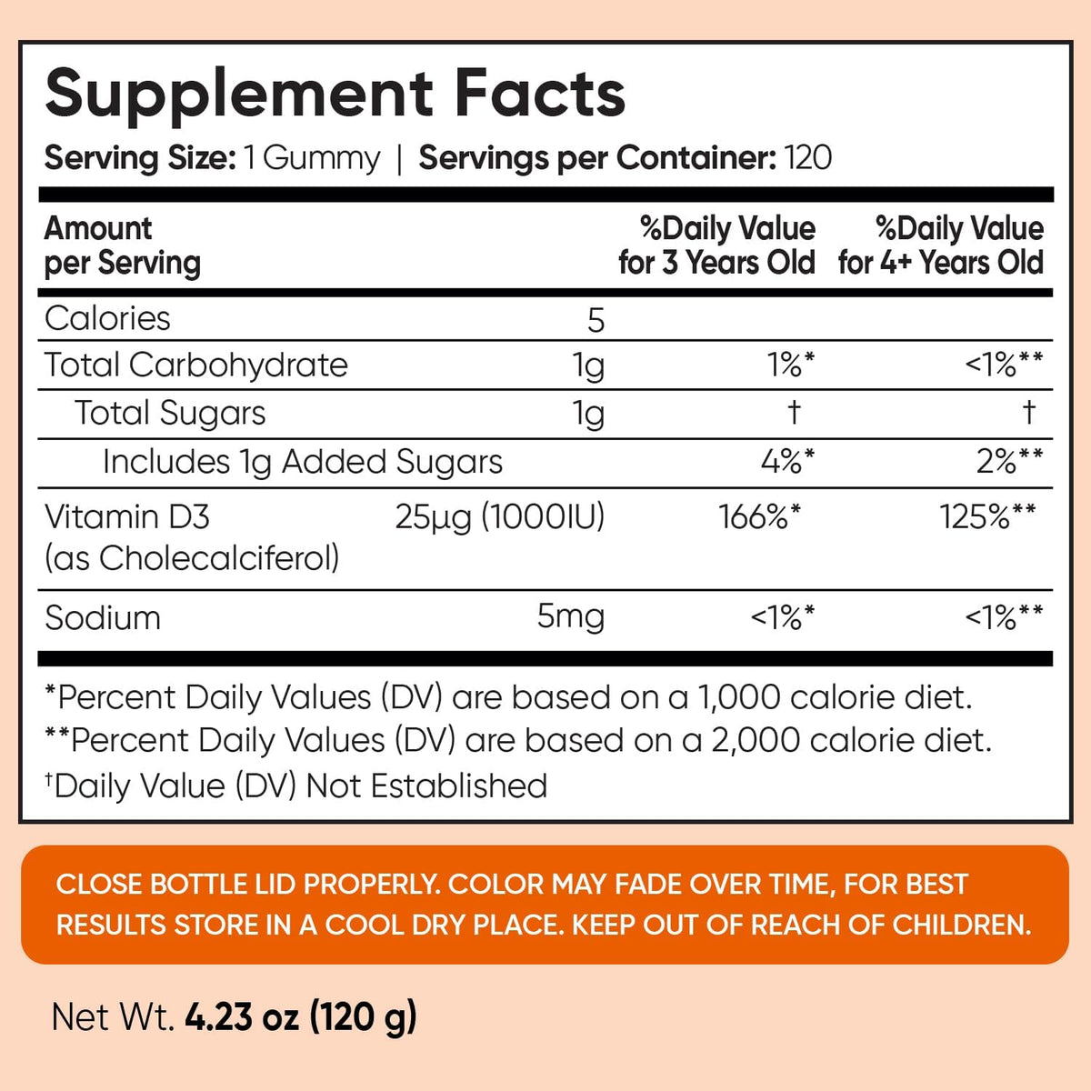 maxmedix Kids Vitamin D3 1000 IU Gummies, 120 Count (4-Month Supply) - görsel 4