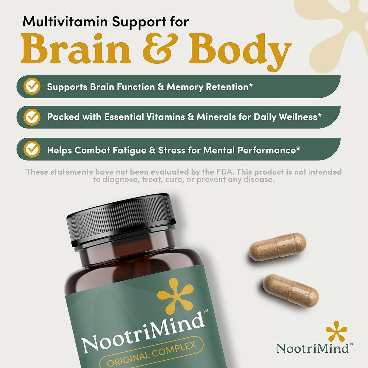 nootrimind Brain Health & Memory Support Food Supplement – 40-in-1 Nootropic Complex with Bacopa, DMAE & B12 - görsel 4