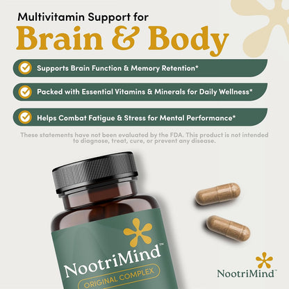 nootrimind Brain Health & Memory Support Food Supplement – 40-in-1 Nootropic Complex with Bacopa, DMAE & B12