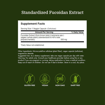 Swanson Maximum Strength Fucoidan Extract Immune Support - 500 mg, 60 Vegan Capsules