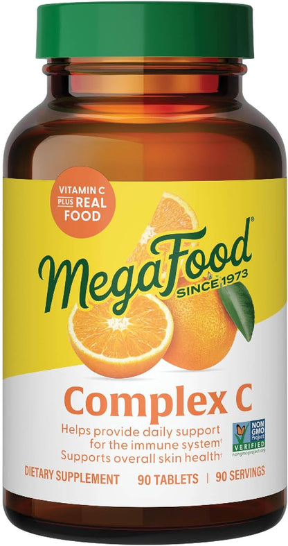 MegaFood Complex C - Vegan Vitamin C Tablets with Real Food, 90