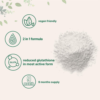 Micro Ingredients Glutathione Food Supplement, Pure Reduced Glutathione Powder with Inositol, 142g - 9 Month Supply