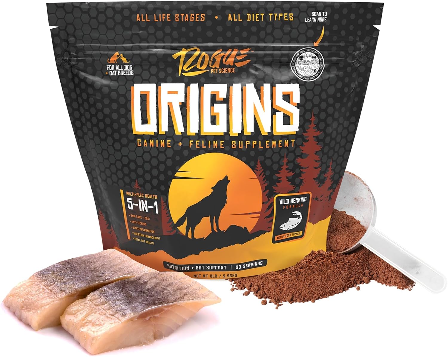 Origins 5-in-1 Dog Supplement – Powdered Meal Topper with Natural Omega-3 Fish Oil (900 g) - görsel 10