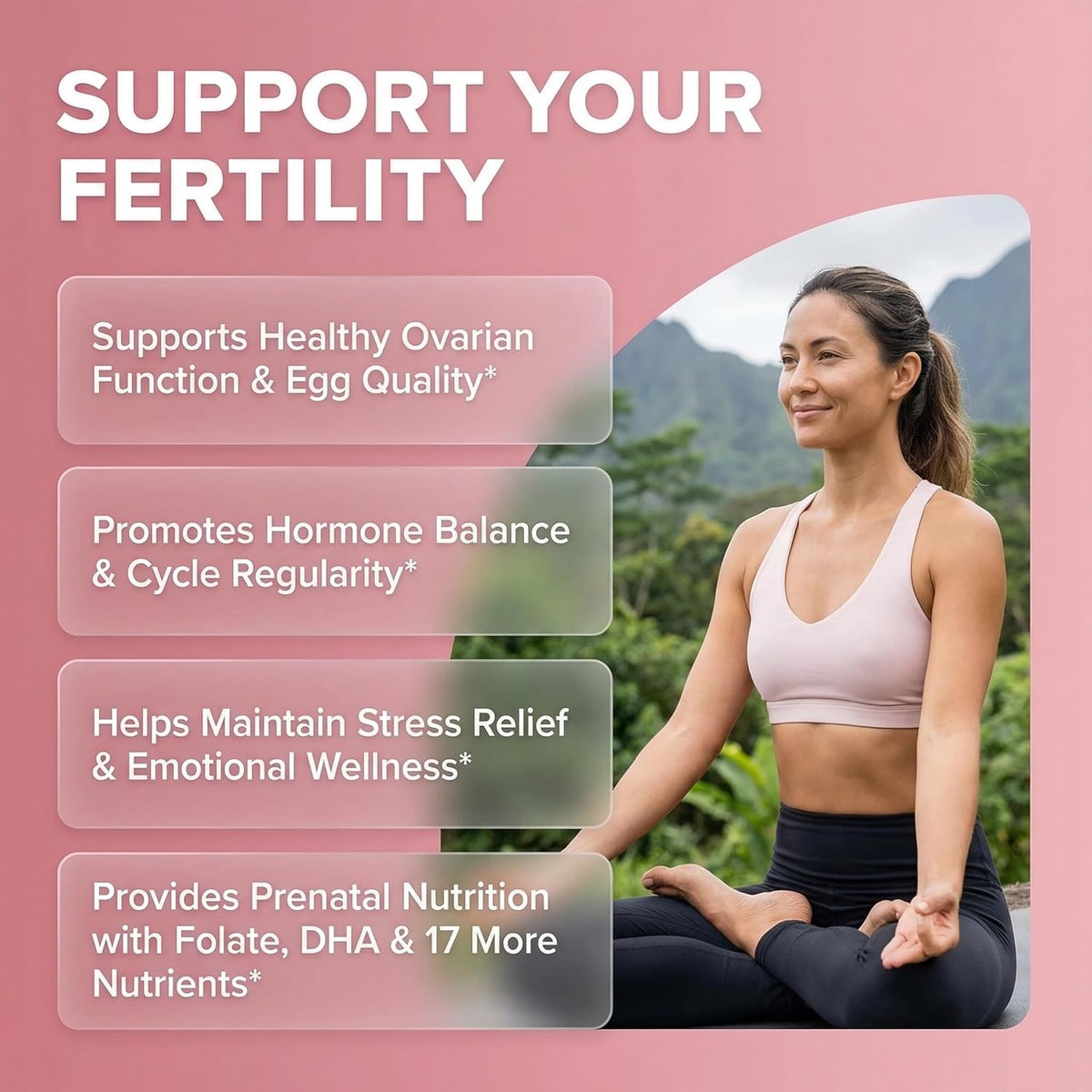 Clean Nutraceuticals Myo-Inositol & D-Chiro Inositol 2050mg Fertility Supplement 40:1 Ratio - Antenatal Vitamins for Women with Ashwagandha Maca Root Vitex Chasteberry Iron DHA Folic Acid DIM Zinc (1) - görsel 2
