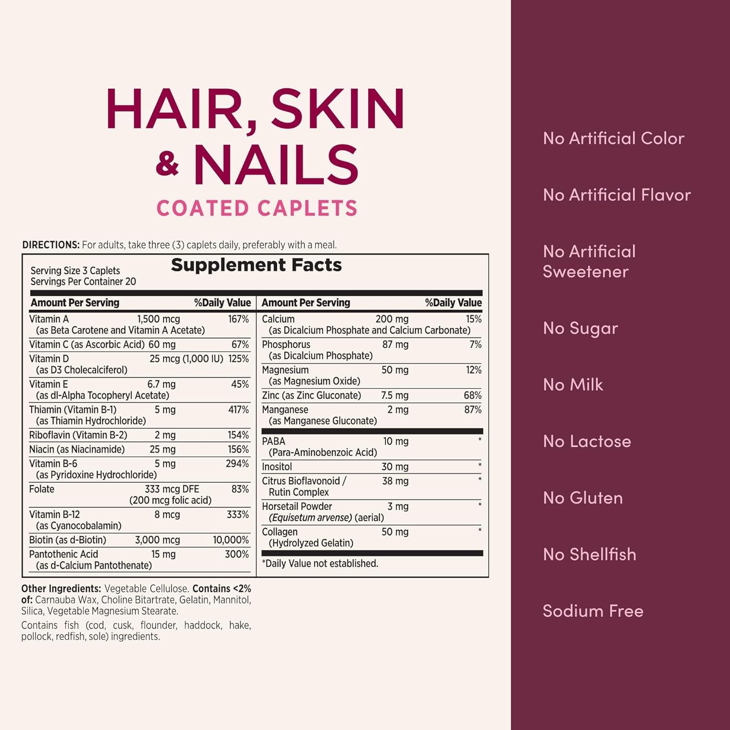 Nature's Bounty Hair, Skin and Nails Formula, 60 Capsules - görsel 4