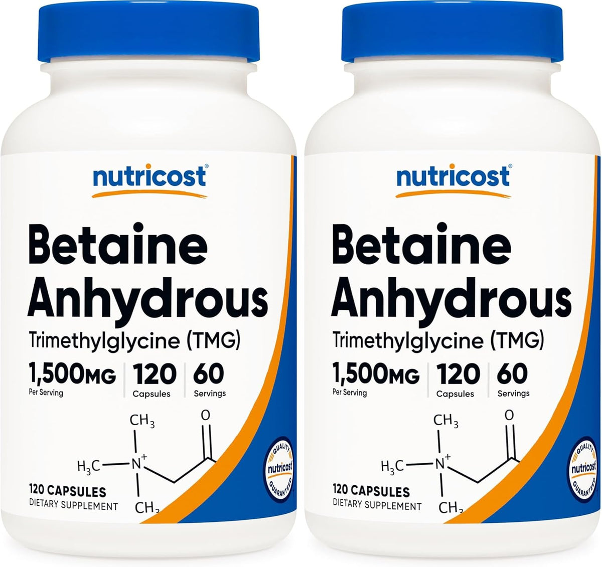 Nutricost Betaine Anhydrous Capsules - 1500mg per serving, 120 capsules (2 Pack) - görsel 9