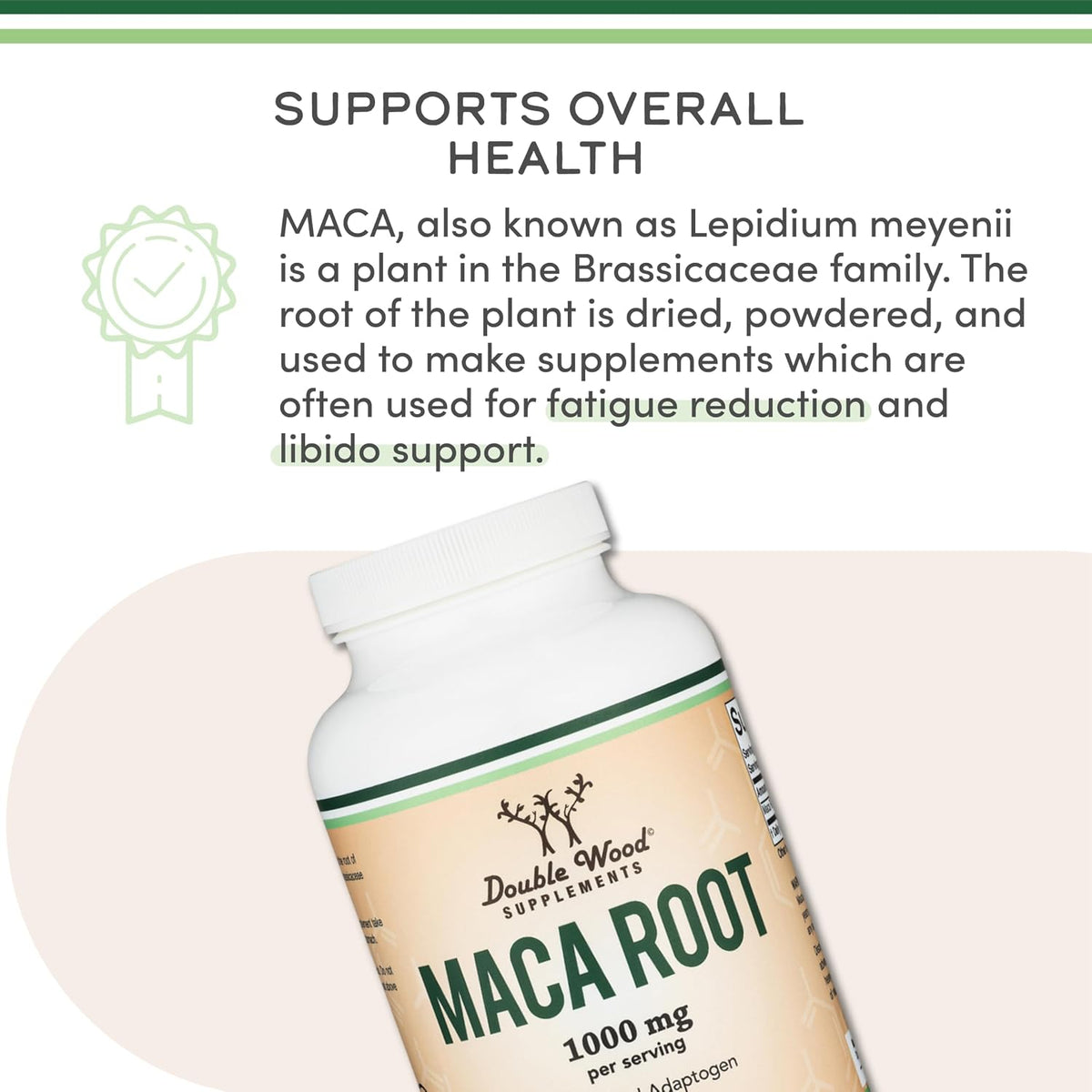 Double Wood Maca Root Capsules – 300 Capsules (1000mg per Serving) – Black, Red and Yellow Maca - görsel 6