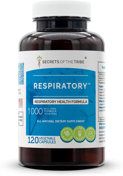 Secrets of the Tribe Respiratory Wellbeing Formula – Herbal Supplement Blend (120 Capsules)