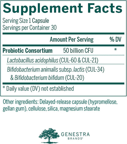 Genestra Brands HMF Intensive 50 – Supports GI Health, Abdominal Comfort and Healthy Microflora (30 Vegetarian Capsules)