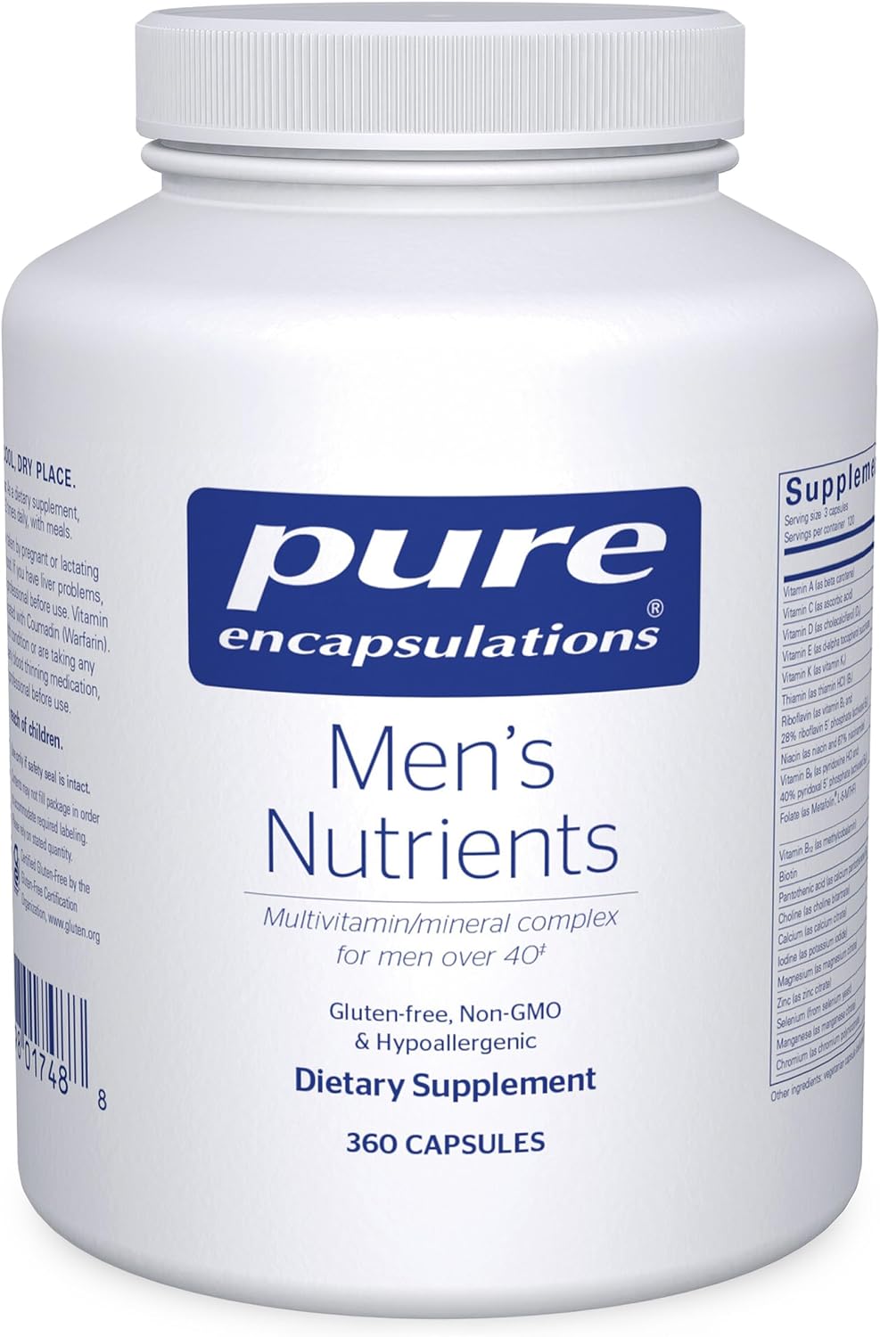Pure Encapsulations Men's Nutrients - Multivitamin & Mineral Supplement for Men Over 40 (360 Capsules) - görsel 1