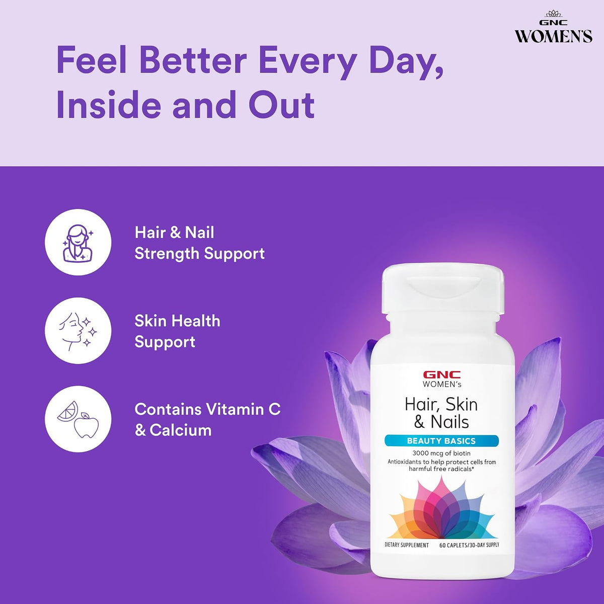 GNC Women's Hair, Skin & Nails Multivitamin Blend - görsel 3