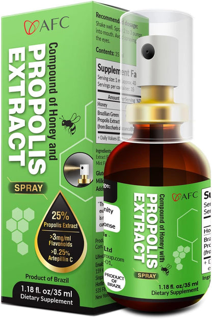 Brazilian Green Propolis Extract Throat Spray with Honey – 30 ml Oral Wellness Mist