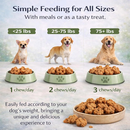 DM-01 Daily Multivitamin for Dogs - Supports Skin & Coat, Joints & Digestion, Beef Flavour, 60 Chews