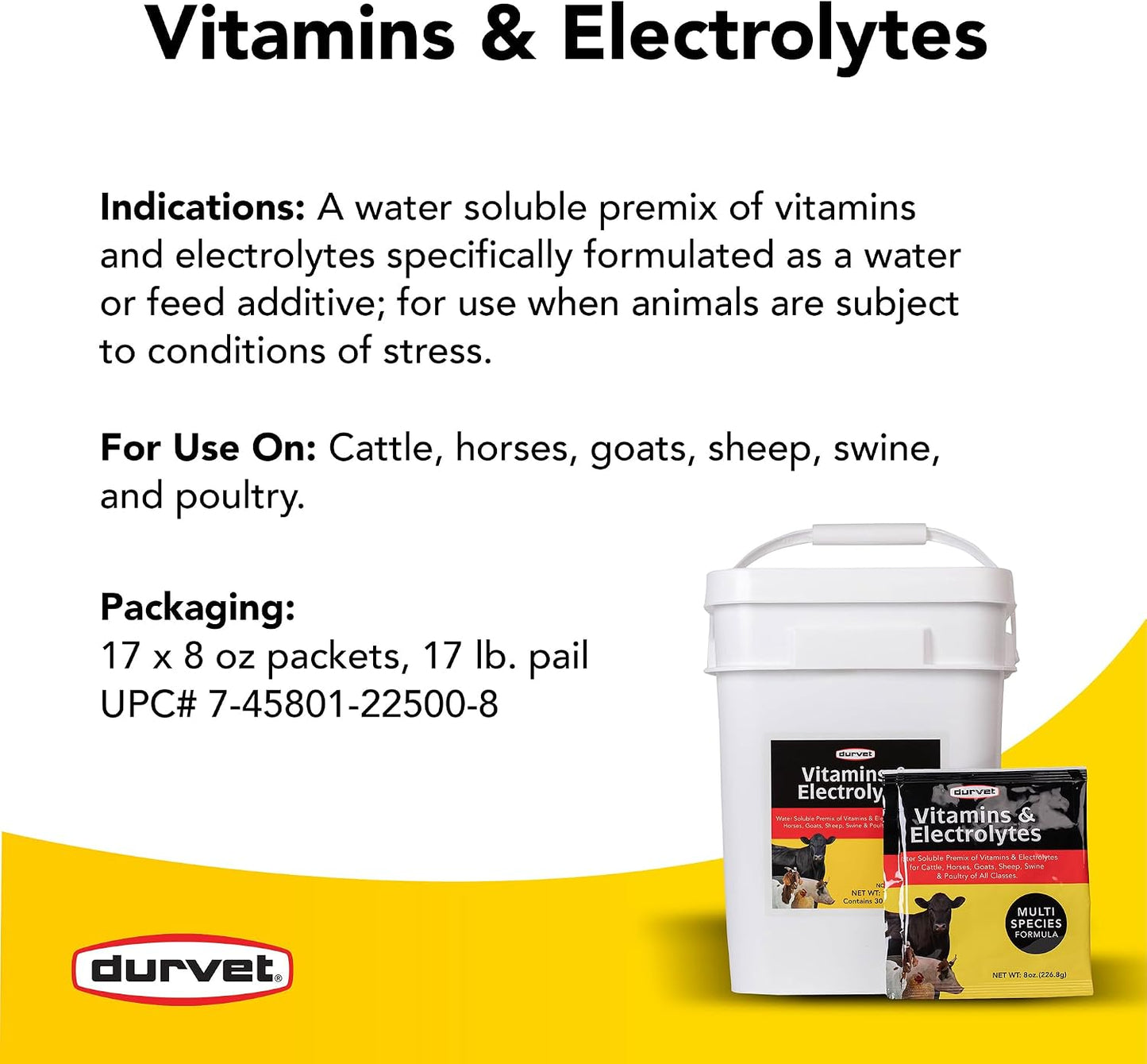 DURVET Vitamins & Electrolytes - Water Soluble Premix for Poultry & Livestock, 8 oz - görsel 3