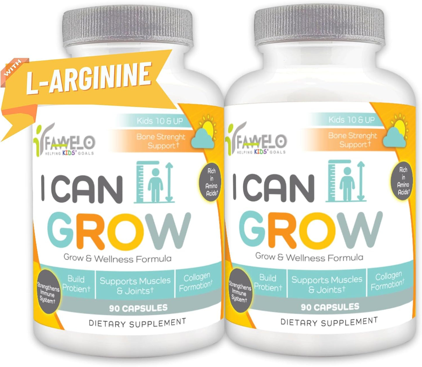 I Can Grow (2 Pack) - for Children 10+ and Teens | Enhances Natural Development | Strength Bone, Muscle & Joints | Immunity & Overall Health | Transparent Ingredients | Made in the USA - görsel 1