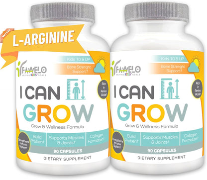 I Can Grow (2 Pack) - for Children 10+ and Teens | Enhances Natural Development | Strength Bone, Muscle & Joints | Immunity & Overall Health | Transparent Ingredients | Made in the USA