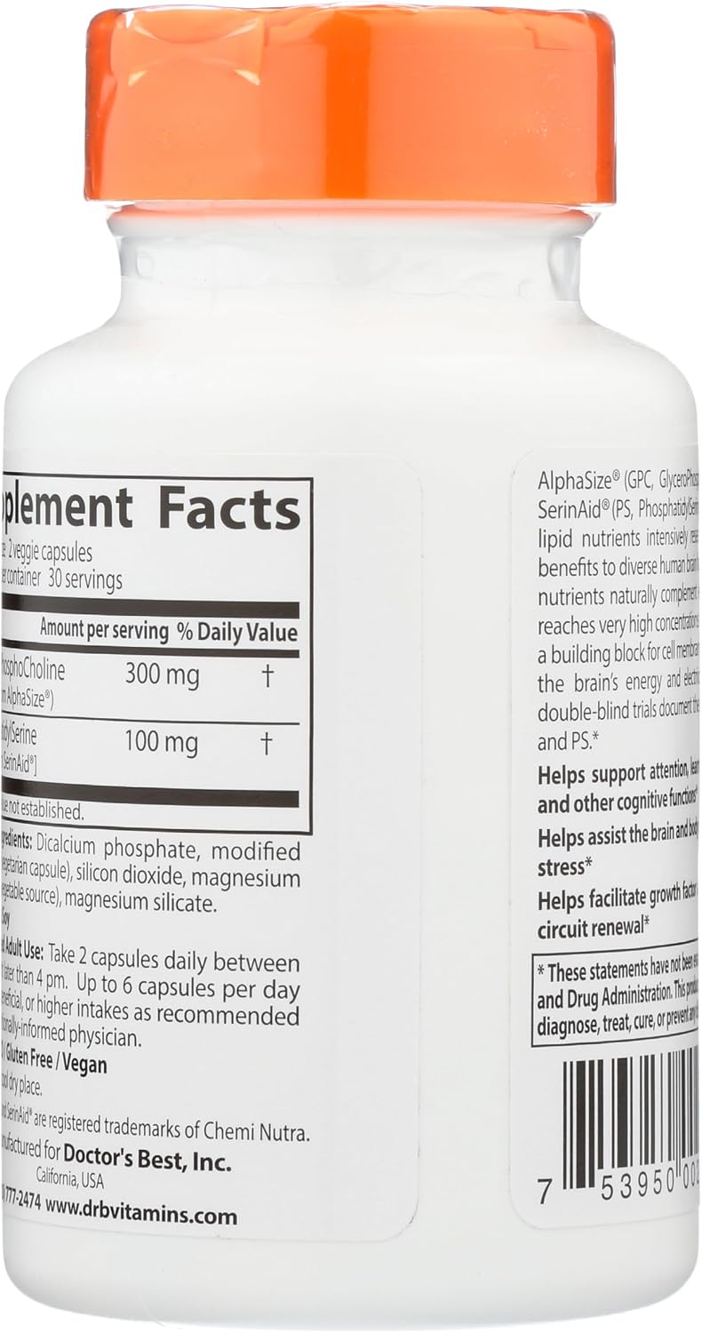 Doctor's BEST Natural Brain Enhancers, 60 Veggie Capsules - görsel 2