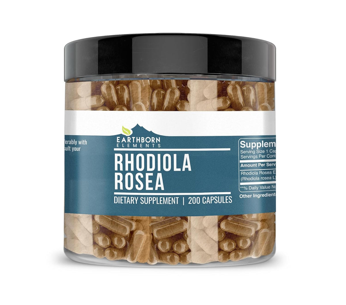 Earthborn Elements Rhodiola Rosea Root Extract 200 Capsules, Pure & Undiluted, No Additives - görsel 1