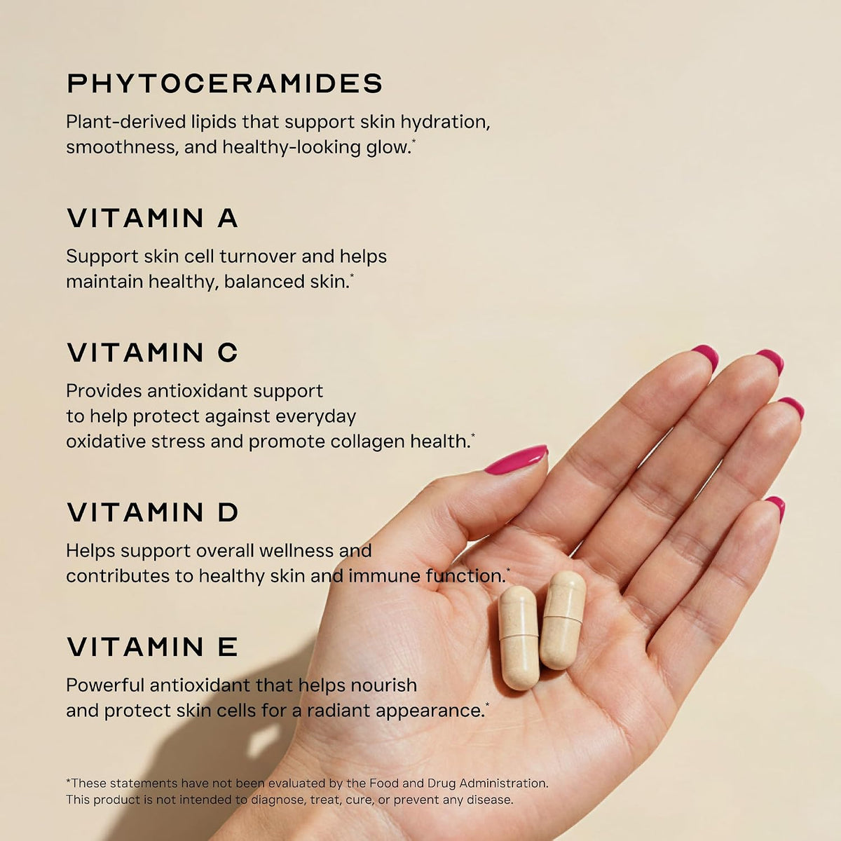 Phytoceramides Skin Supplement with Vitamins A, C, D, E – 90 Capsules - görsel 4