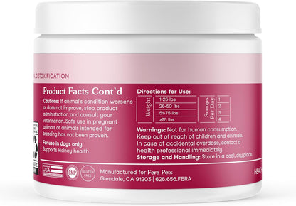 Fera Pets Dog Kidney Support with Probiotics - Powder, 60 Scoops