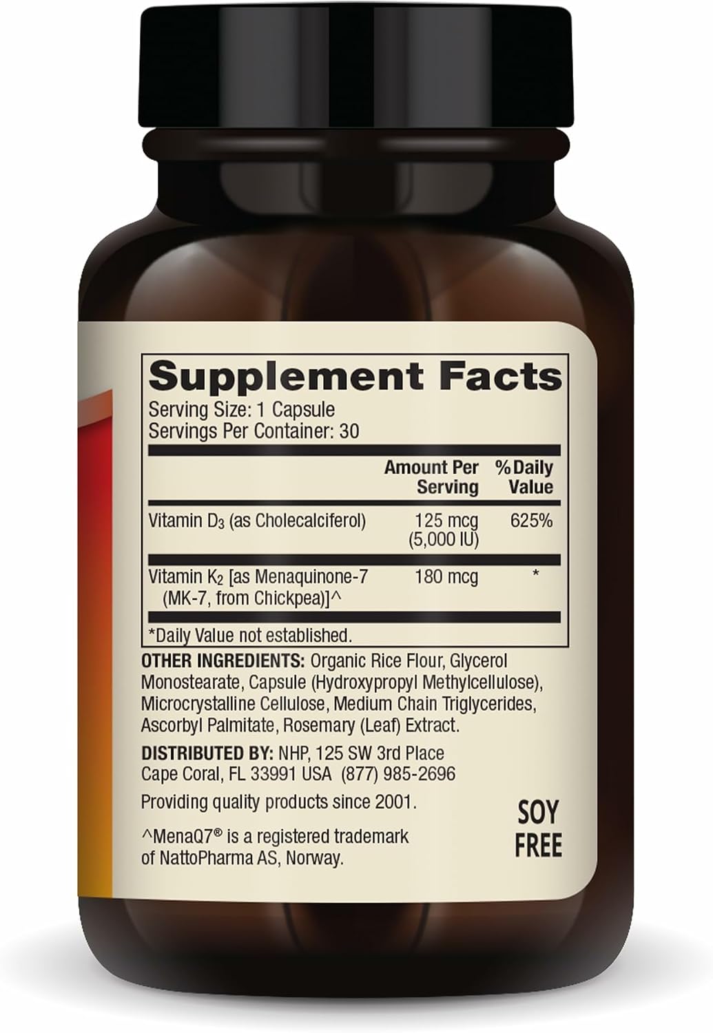 Dr. Mercola Vitamin D3 & K2 Supplement - 5000 IU, 180 mcg, 30 Capsules - görsel 2