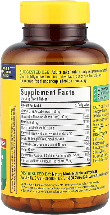 Nature Made Super B-Complex + Vitamin C Tablets, 360 Tablets
