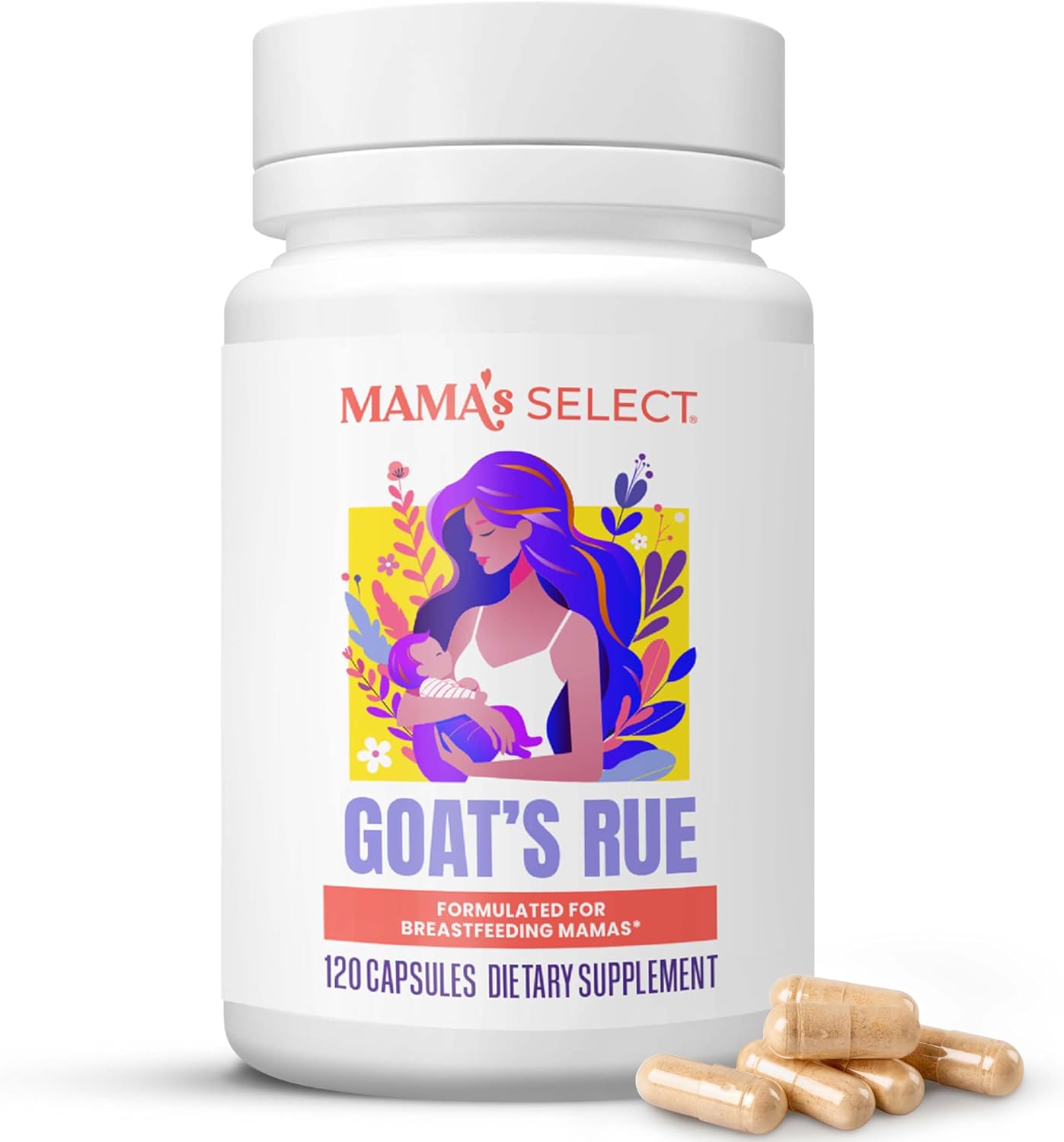 Mama's Select Organic Goat’s Rue Capsules for Breast Milk Production – Non-GM, Vegan, Gluten-Free Lactation Support - görsel 1
