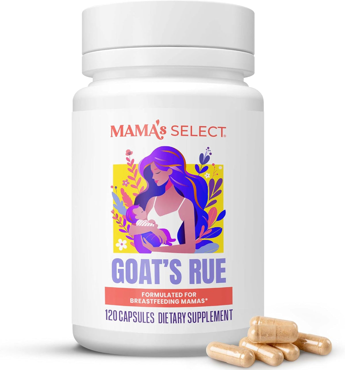 Mama's Select Organic Goat’s Rue Capsules for Breast Milk Production – Non-GM, Vegan, Gluten-Free Lactation Support - görsel 1