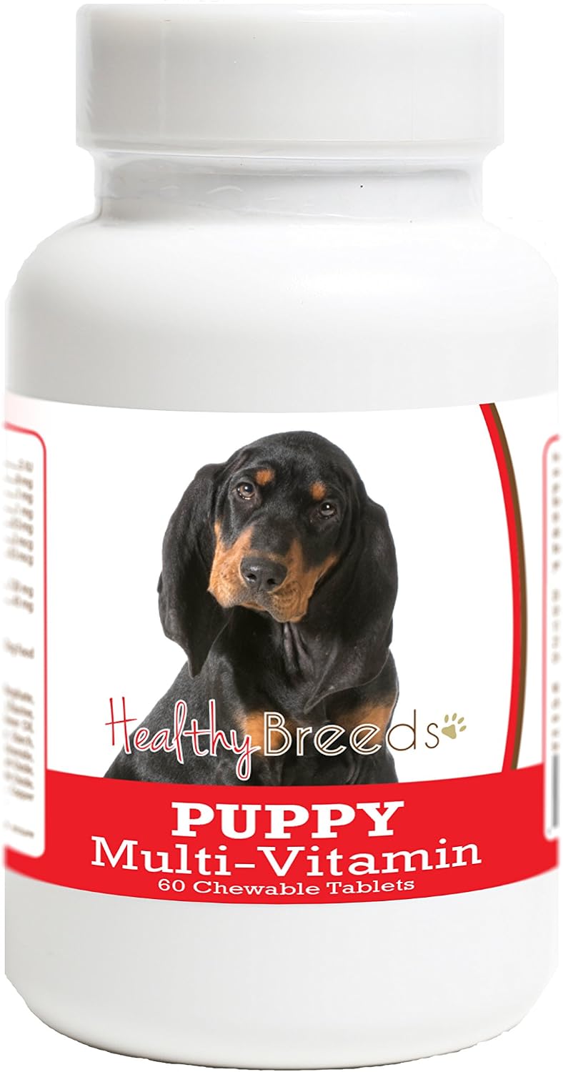 Healthy Breeds Black and Tan Coonhound Puppy Dog Multivitamin Tablet, 60 Count - görsel 1