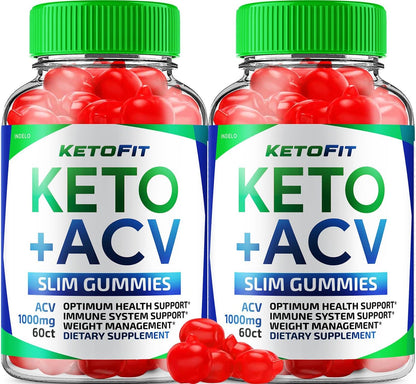 Ketofit ACV Gummies Advanced 1000mg, 2 Pack (120 Gummies)