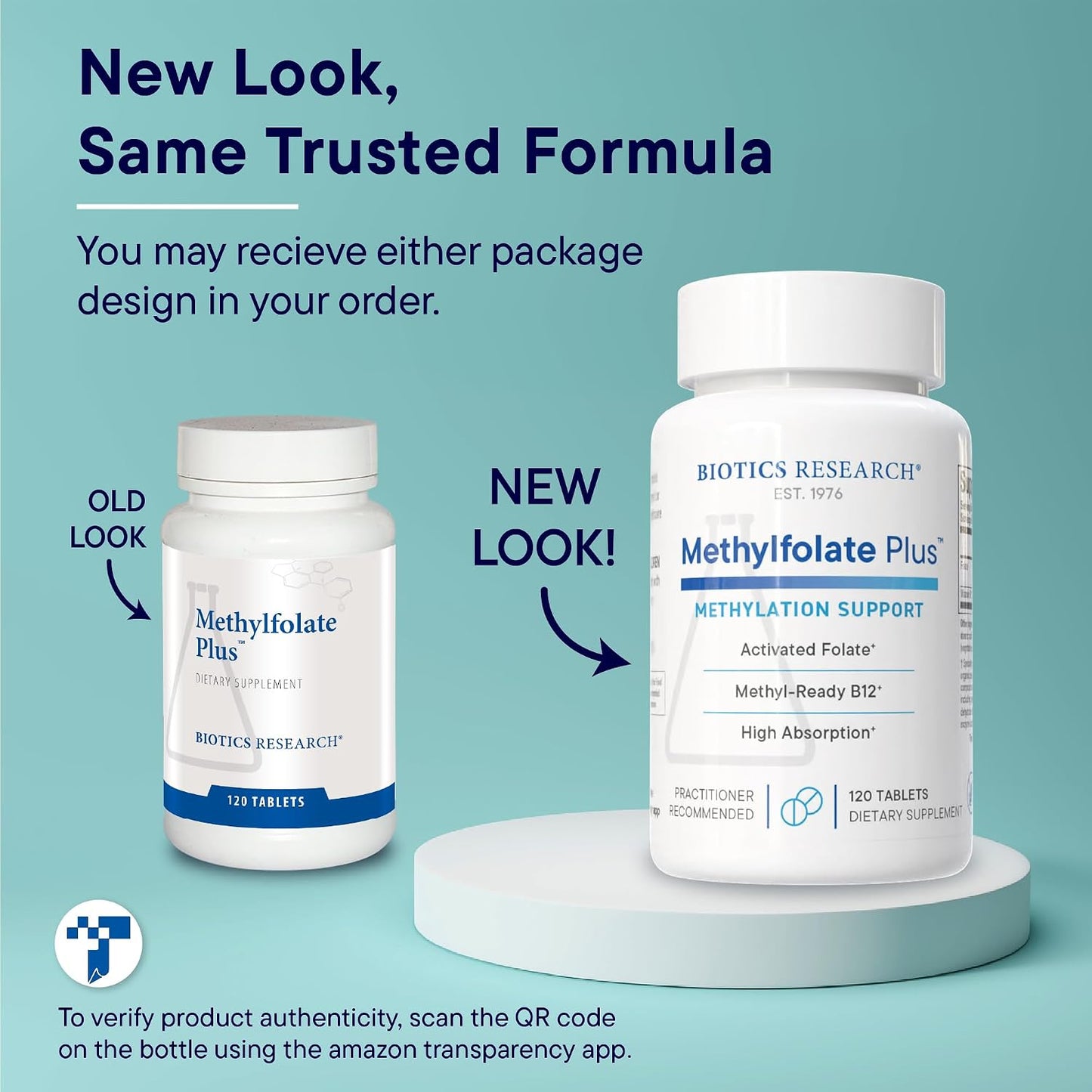Biotics Research METHYLFOLATE Plus™: Active Folate with Vitamin B12, 120 Tablets - görsel 3