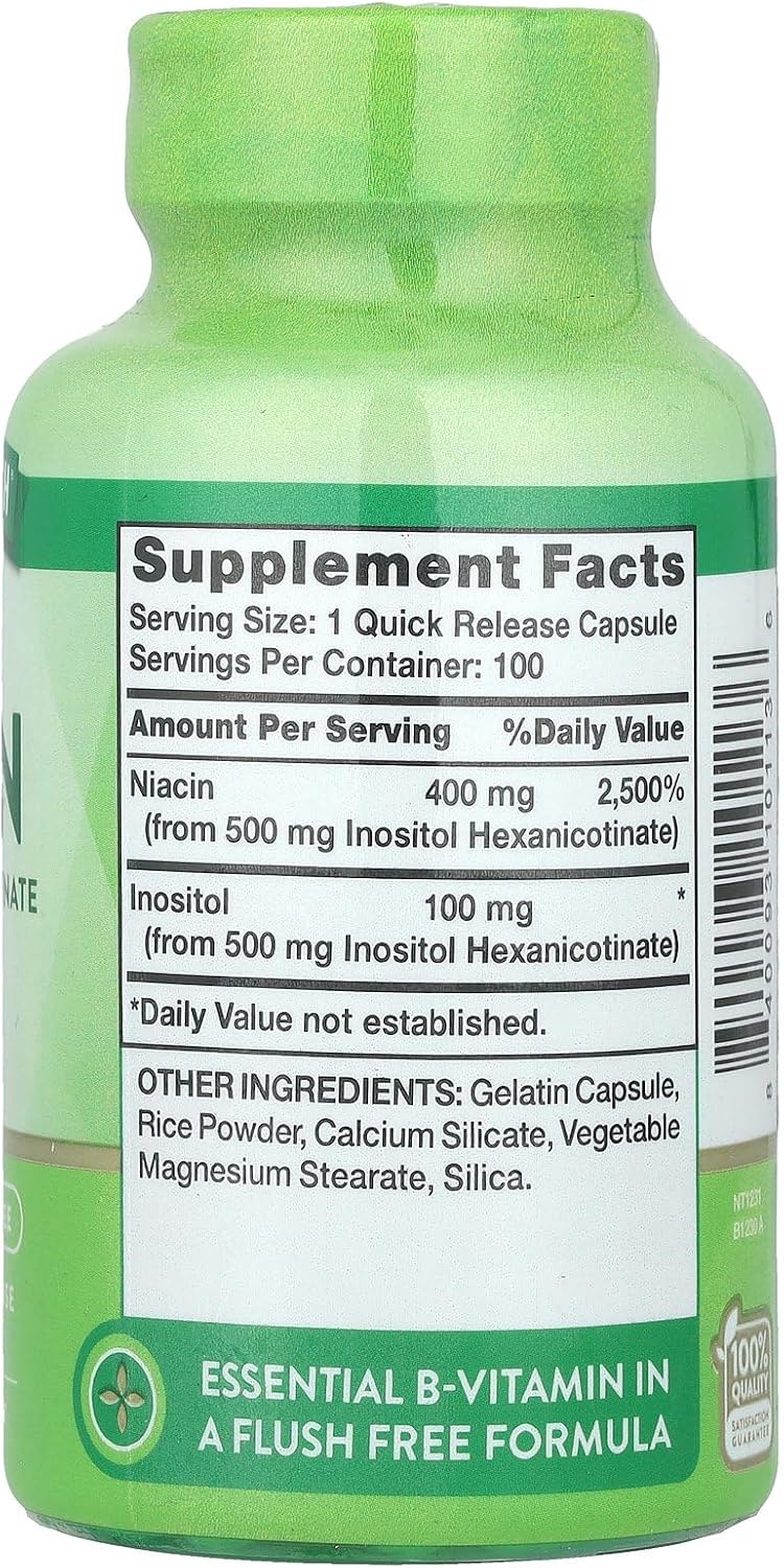 Nature's Truth Flush Free Niacin 500 mg, 100 Capsules - görsel 2